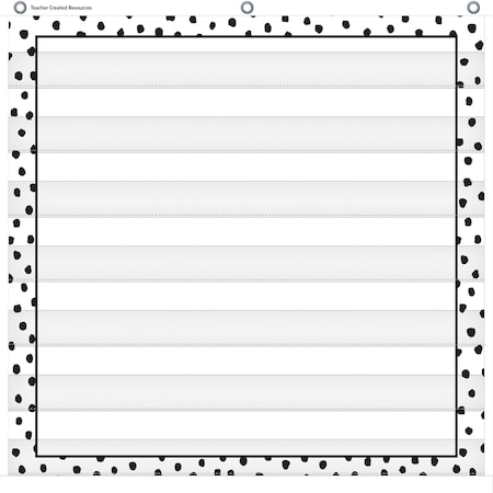 Teacher Created Resources Black Painted Dots on White 7 Pocket Chart, 28in. x 28in. TCR20103